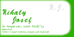 mihaly josef business card